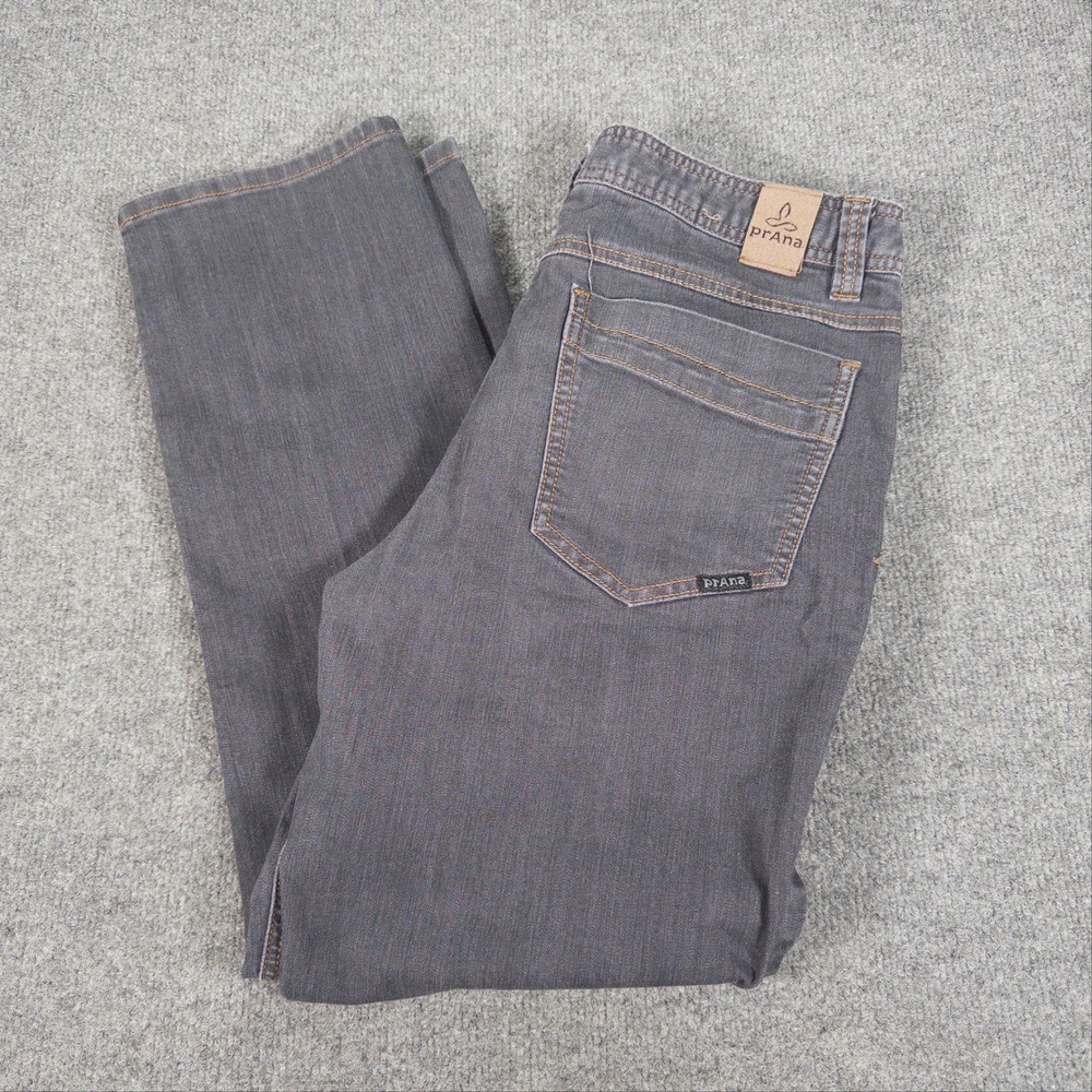 Prana Bridger Slim Fit Jeans Mens 34x30 Gray Five Pocket Outdoor Pants #4759